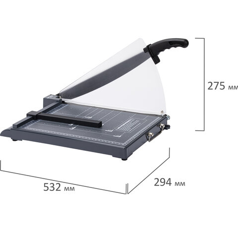 Резак сабельный BRAUBERG KATANA TSP-412, А4, на 12 л., длина реза 330 мм, пластиковое основание, защитный экран, 532987 - фото 8