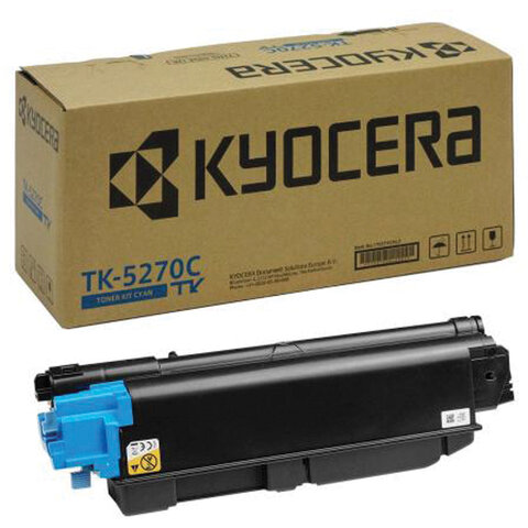 Тонер-картридж KYOCERA (TK-5270C) M6230cidn/M6630cidn/P6230cdn, голубой, оригинальный, ресурс 6000 страниц, 1T02TVCNL0 - фото 1