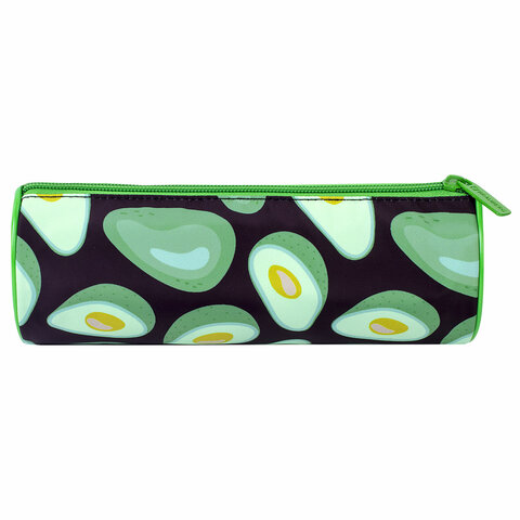 Пенал-тубус BRAUBERG, с эффектом SOFT TOUCH, полиэстер, "Black Avocado", 22х8 см, 270061 - фото 2