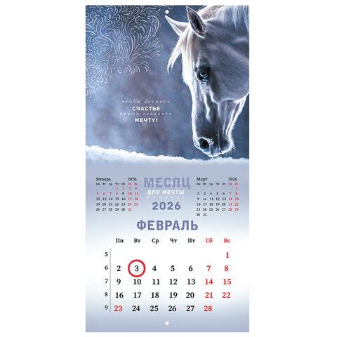 Календарь настенный перекидной 2026 г., BRAUBERG, 12 листов, 28,5х28,5 см, "Благородные лошади", 116932 - фото 4