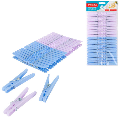 Прищепки бельевые 6,8 см, КОМПЛЕКТ 42 штуки, пластик, ассорти, PRIMILA (ПРИМИЛА) COMPACT, 700521 - фото 1