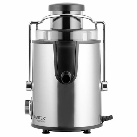 Соковыжималка CENTEK CT-1209, 600 Вт, стакан 0,5 л, емкость для жмыха 1,5 л, металл, сталь/черный - фото 2