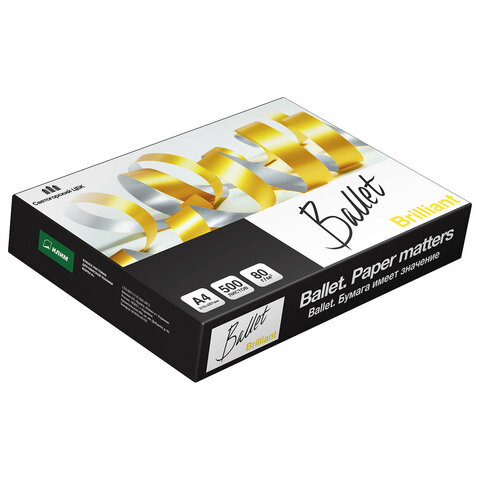 Бумага офисная А4, 80 г/м2, 500 л., марка А, BALLET BRILLIANT, Россия, 165% (CIE) - фото 7