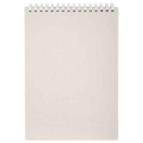 Блокнот А5, 80 л., силиконовый гребень, обложка пластик, клетка, BRAUBERG, бежевый, 117559 - фото 2