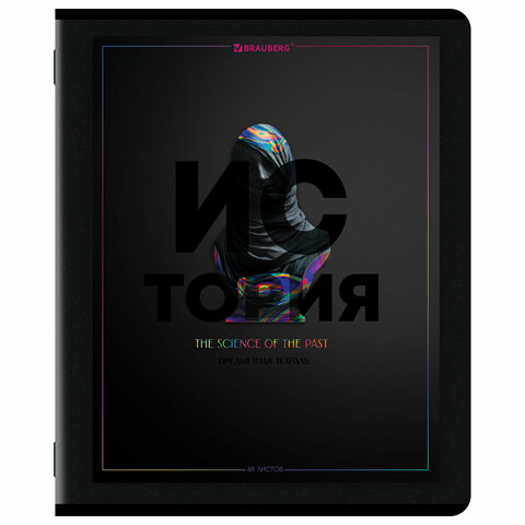 Тетради предметные, КОМПЛЕКТ 12 ПРЕДМЕТОВ, 48 л., матовая ламинация, лак, BRAUBERG "MAJESTIC BLACK", 405177 - фото 10