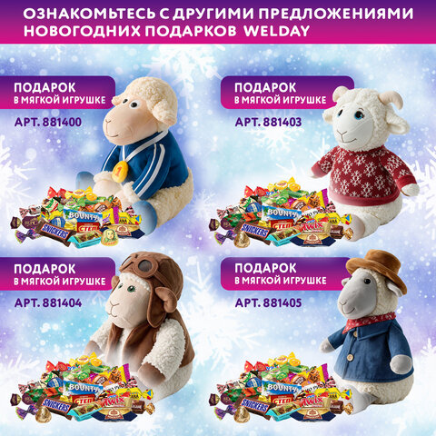 Подарок новогодний "КОЗОЧКА", РЮКЗАК "Мягкая игрушка-символ 2027 года", НАБОР конфет 800 г, WELDAY (ВЭЛДЭЙ), 881402 - фото 10