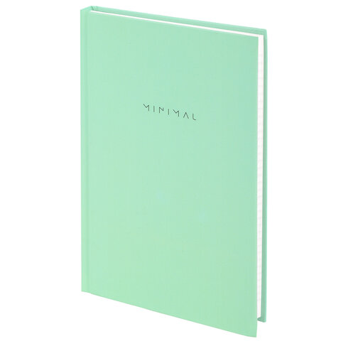 Блокнот А5 134х206 мм, 80 л., твёрдый, клетка, BRAUBERG "Minimal", мятный, 116443 - фото 1