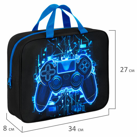 Папка на молнии с ручками BRAUBERG KIDS А4, 1 отделение, полиэстер, 80 мм, "Digital gamepad", 273316 - фото 8