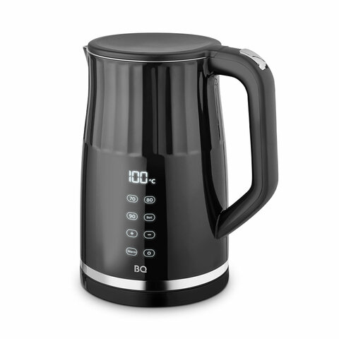 Чайник электрический с двойными стенками BQ (БИ-КЬЮ) KT1801SW, 1,7 л, 2200 Вт, ТЕРМОРЕГУЛЯТОР, черный, 86198284 - фото 1