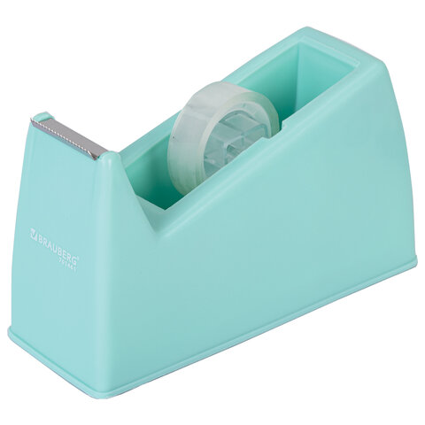 Диспенсер для клейкой ленты шириной до 26 мм, МЯТНЫЙ (лента в подарок!), утяжеленный большой, BRAUBERG, 701461 - фото 1
