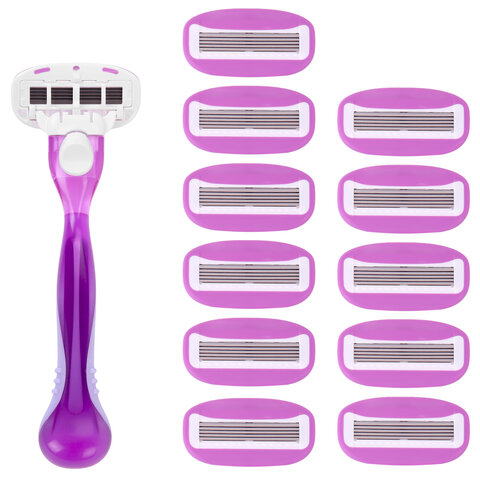 Бритвенный станок многоразовый женский, 5 лезвий, 12 кассет, плавающая головка, X-ONE (ИКС-УАН), 700021 - фото 2