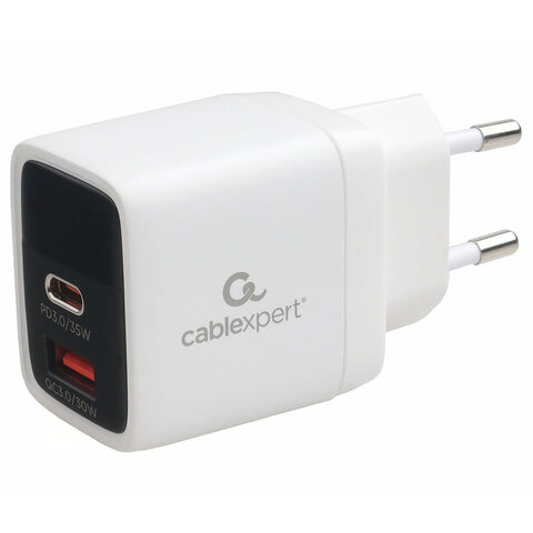 Зарядное устройство сетевое (220В) CABLEXPERT, дисплей, 35 Вт GaN, QC4/PD3, 1хUSB, 1хType-C, MP3A-PC-52 - фото 3