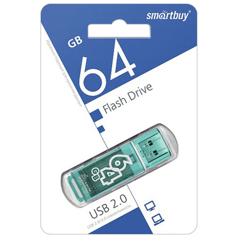 Флеш-память Smartbuy Glossy, 64Gb, USB 2.0, зел, SB64GBGS-G - фото 2