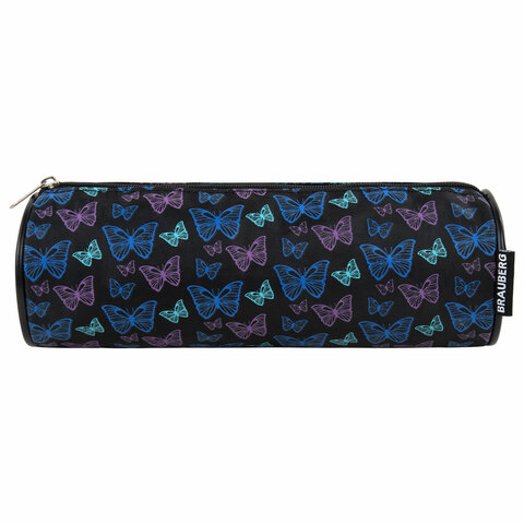 Пенал-косметичка BRAUBERG, Butterflies, черный, 20х7х7см, 272296 - фото 2
