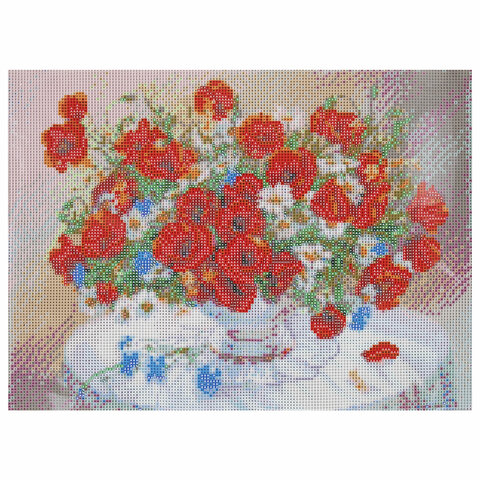 Картина стразами (алмазная мозаика), 30х40 см, ОСТРОВ СОКРОВИЩ "Маки", без подрамника, 663861 - фото 5