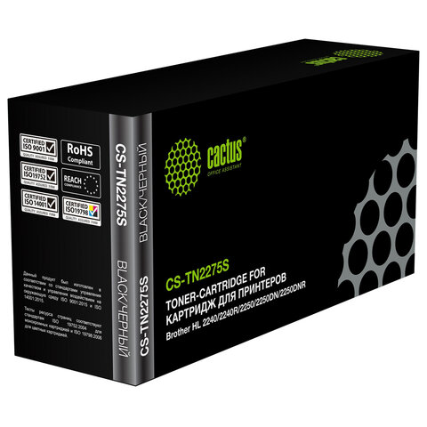 Картридж лазерный CACTUS (CS-TN2275) для BROTHER HL-2240R/2250/DCP-7060/7065, ресурс 2600 стр., CS-TN2275S - фото 7