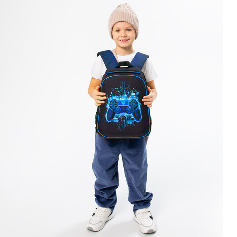 Ранец BRAUBERG KIDS START, 1 отделение, 2 кармана, Digital gamepad, 3D-панель, 35х26х13 см, 273152 - фото 8