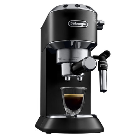 Кофеварка рожковая DELONGHI Dedica EC685.BK, 1350 Вт, объем 1,1 л, ручной капучинатор, черная - фото 4