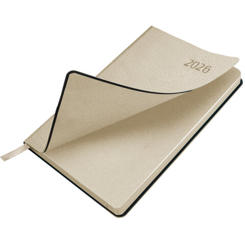 Ежедневник датированный 2026 А5 138x213 мм, BRAUBERG "Stylish", под кожу, гибкий, бежевый, 117104 - фото 4