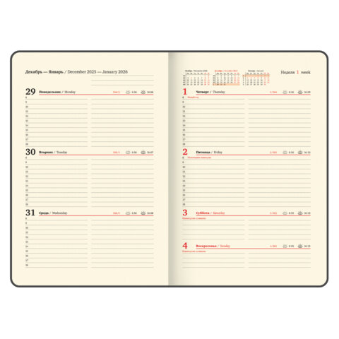 Еженедельник датированный 2026 А5 145х215 мм, BRAUBERG "Augustus", под кожу, розовый, 117163 - фото 10