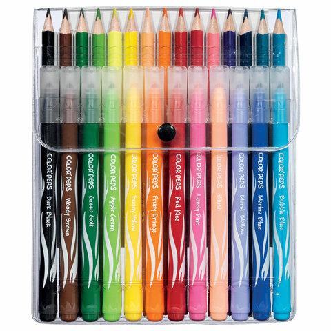 Набор для творчества MAPED "Color'Peps Kit": 12 фломастеров, 15 цветных карандашей, футляр, 897412 - фото 1