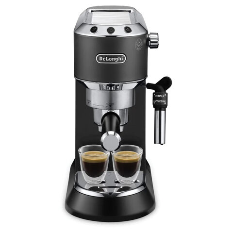 Кофеварка рожковая DELONGHI Dedica EC685.BK, 1350 Вт, объем 1,1 л, ручной капучинатор, черная - фото 3