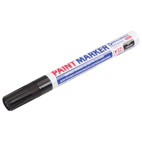 Маркер-краска лаковый (paint marker) 4 мм, ЧЕРНЫЙ, НИТРО-ОСНОВА, алюминиевый корпус, BRAUBERG PROFESSIONAL PLUS, 151445 - фото 11