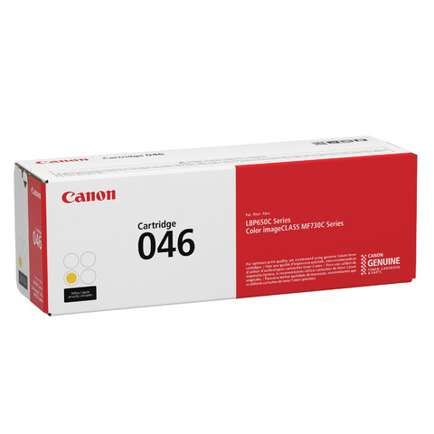 Картридж лазерный CANON (046Y) i-SENSYS LBP653Cdw / 654Cx / MF732Cdw / 734Cdw, желтый, ресурс 2300 страниц, оригинальный, 1247C002 - фото 1