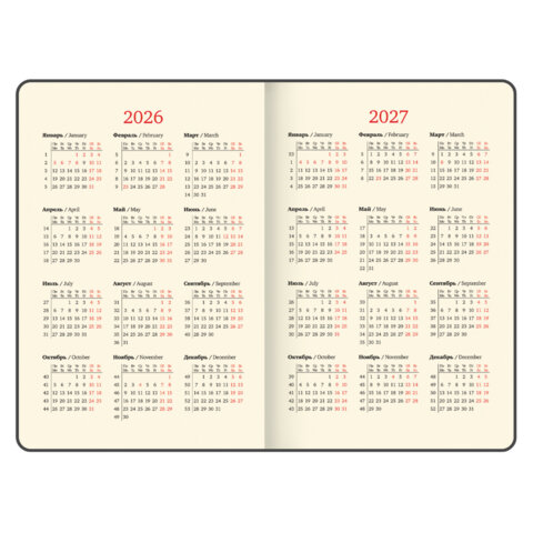 Еженедельник датированный 2026 А5 145х215 мм, BRAUBERG "Augustus", под кожу, розовый, 117163 - фото 6