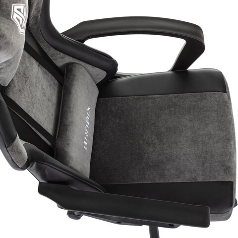 Кресло компьютерное BRABIX "Forcer GM-127", 2 подушки, экокожа/велюр, черное/серое, 533216 - фото 7