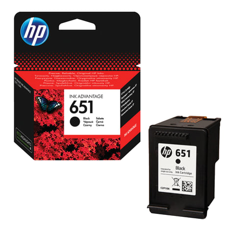 Картридж струйный HP (С2P10AE) Ink Advantage 5575/5645/OfficeJet 202, №651, черный, оригинальный, ресурс 600 стр., C2P10AE - фото 1