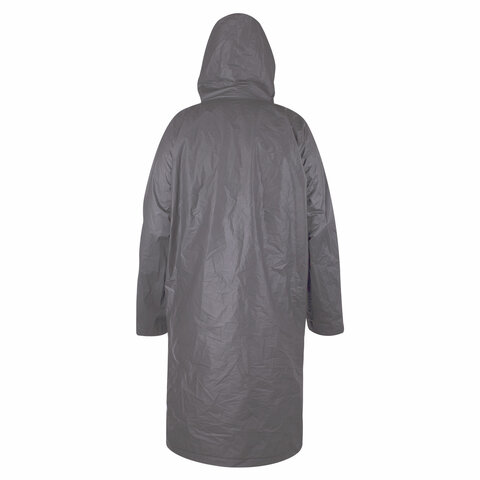 Дождевик плащ на кнопках, EVA, многоразовый прочный, чехол в комплекте, универсальный размер, серый, SHAMAANI (ШАМААНИ), 610936 - фото 4