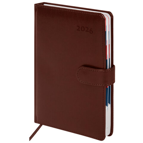 Ежедневник датированный 2026 А5 148х218 мм, GALANT "Ritter", под кожу, коричневый, 117490 - фото 1
