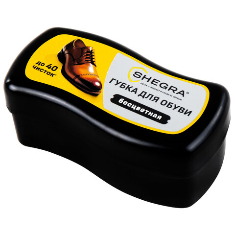 Губка-волна мини для обуви из гладкой кожи БЕСЦВЕТНАЯ, компактный размер, SHEGRA (ШЕГРА), 700775 - фото 1