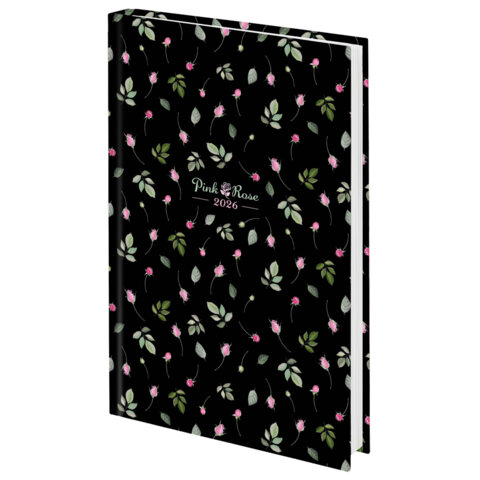 Ежедневник датированный 2026 145х215 мм, А5, STAFF, ламинированная обложка, "Flower pattern", 117327 - фото 1