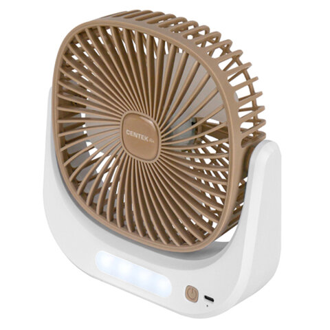 Вентилятор настольный CENTEK CT-5041, USB-питание, 3 режима, LED-подсветка, d=10 см, 5 Вт, белый - фото 7