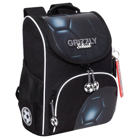 Ранец GRIZZLY анатомическая спинка, с мешком для обуви, для мальчиков, BALL, 33х25х13 см, RAm-485-5/1 - фото 1