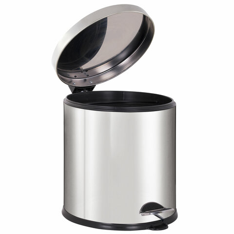 Ведро мусорное с педалью 20 литров "Classic Plus", ЗЕРКАЛЬНОЕ, нержавеющая сталь, со съемным внутренним ведром, LAIMA, ТУРЦИЯ, 608114 - фото 4