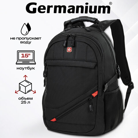 Рюкзак GERMANIUM "S-01" универсальный, с отделением для ноутбука, влагостойкий, черный, 47х32х20 см, 226947 - фото 16