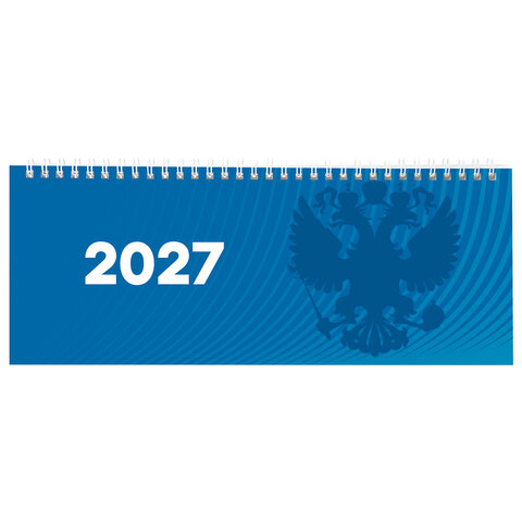 Планинг датированный 2027 285х112 мм, STAFF, гребень, картонная обложка, 64 листа, "Символика РФ", 117853 - фото 2