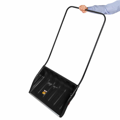 Лопата снеговая СКРЕПЕР 70х47 см пластиковый ЧЕРНЫЙ, алюминиевая планка, рукоятка 110 см, СУПЕРПРОЧНЫЙ, ГРАНДМАСТЕР, 700342 - фото 8