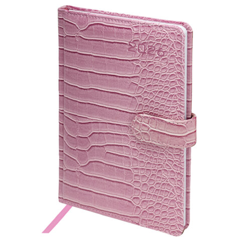 Еженедельник датированный 2026 А5 145х215 мм, BRAUBERG "Party", под кожу, коралловый, 117178 - фото 1