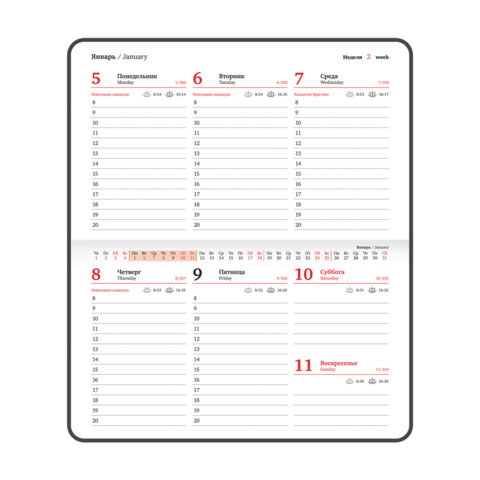 Еженедельник датированный 2026 МАЛЫЙ ФОРМАТ 95х155 мм, А6, BRAUBERG "Foliage", под кожу, розовый, 117199 - фото 15