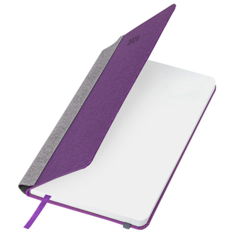 Ежедневник датированный 2026 А5 138x213 мм, BRAUBERG "Mosaic", под кожу, карман для ручки, фиолетовый, 117113 - фото 5