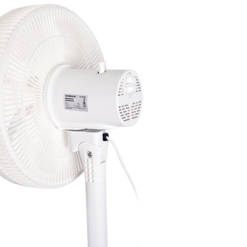 Вентилятор напольный SONNEN FT-L501, 60 Вт, 45 см, 3 скорости, вращение на 70°, механическое управление, белый, 457785 - фото 12