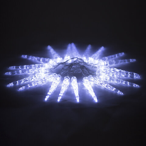 Электрогирлянда-нить комнатная 2 м, 20 LED, с насадками, вид: "Сосульки", холодный белый, на батарейках, ЗОЛОТАЯ СКАЗКА, 592561 - фото 6