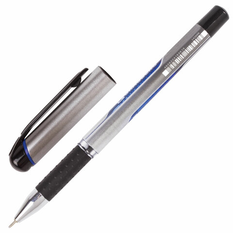 Ручка шариковая масляная с грипом BRAUBERG "Signature", СИНЯЯ, печать, узел 0,7 мм, линия письма 0,35 мм, 142688 - фото 3