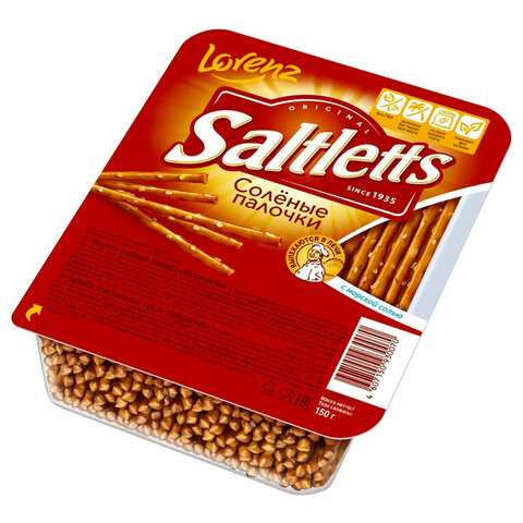 Палочки соленые Lorenz SALTLETTS Классические, 150 г, 16210000205В - фото 1