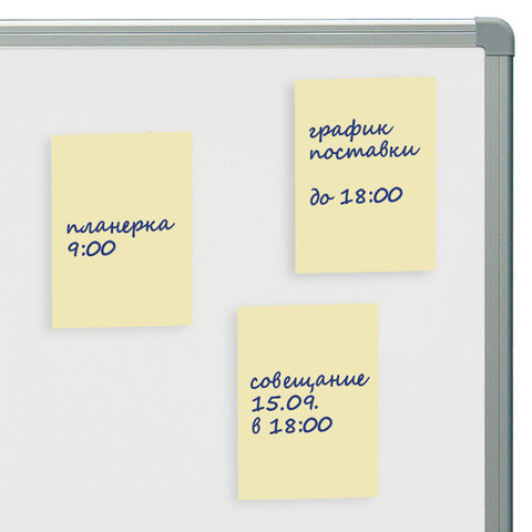 Блок самоклеящийся (стикеры) STAFF STANDARD, ПАСТЕЛЬНЫЙ 76х51 мм, желтый, 100 листов, 116581 - фото 5