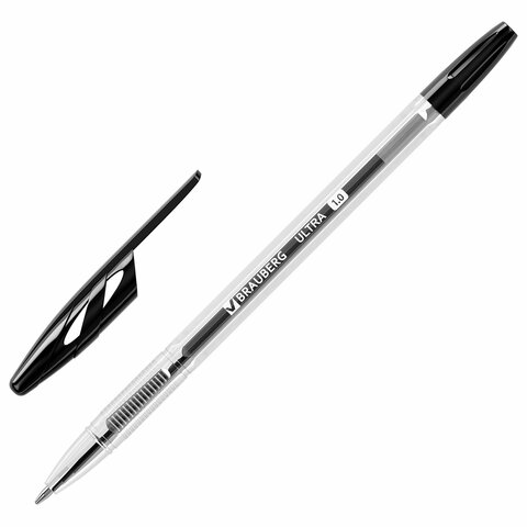 Ручки шариковые BRAUBERG "ULTRA", НАБОР 4 штуки (2 синих, 1 черная, 1 красная), узел 1 мм, 143569 - фото 12